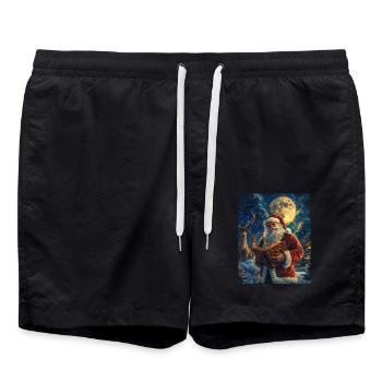 Weihnachtsmann Frauen Männer Kinder Weihnachten - Badeshorts - Schwarz - Vorne - AI Model Male 185 light (185cm)