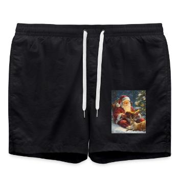 Weihnachtsmann Frauen Männer Kinder Weihnachten - Badeshorts - Schwarz - Vorne - AI Model Male 185 light (185cm)