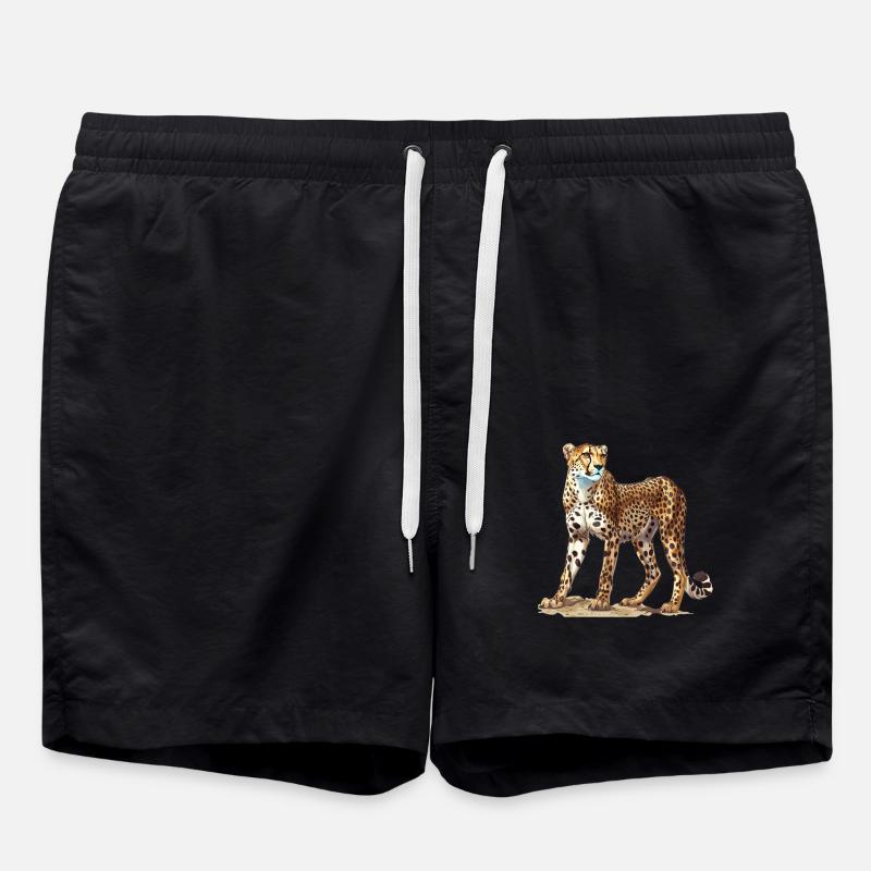 Cheetah Geparde Gepard - Swim Trunks - black
