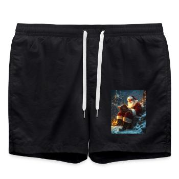 Weihnachtsmann Frauen Männer Kinder Weihnachten - Badeshorts - Schwarz - Vorne - AI Model Male 185 light (185cm)