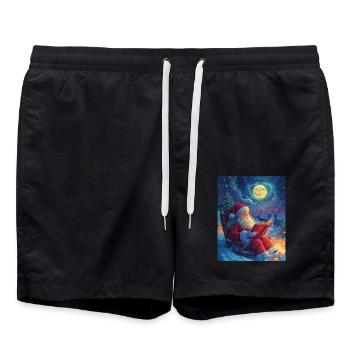 Weihnachtsmann Frauen Männer Kinder Weihnachten - Badeshorts - Schwarz - Vorne - AI Model Male 185 light (185cm)