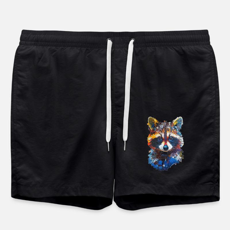 Waschbär - Badeshorts - Schwarz