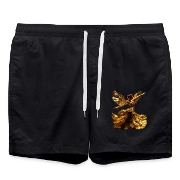 Flamenco Tänzerin Gold Flügel Spanien Kleid Tänzer - Badeshorts - Schwarz - Vorne - AI Model Male 185 light (185cm)
