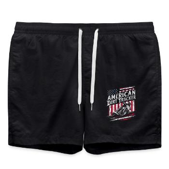 Motard américain de flat track - Short de bain - noir - Devant - AI Model Male 185 light (185cm)