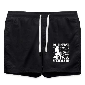 Mermaid Of Course I Drink Like A Fish - Swim Trunks - black - Front - AI Model Male 185 light (185cm)