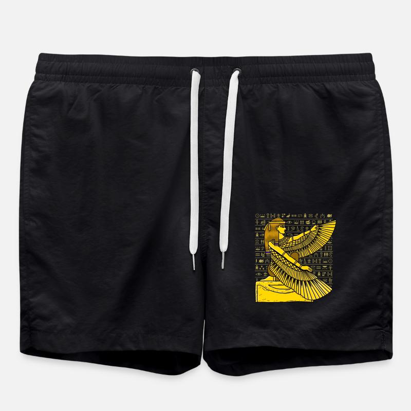 Hieroglyphs Isis Egyptian Mythology - Swim Trunks - black