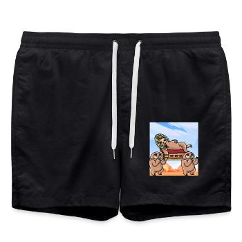 Hiéroglyphes Paresseux Tutan Mythologie égyptienne - Short de bain - noir - Devant - AI Model Male 185 light (185cm)