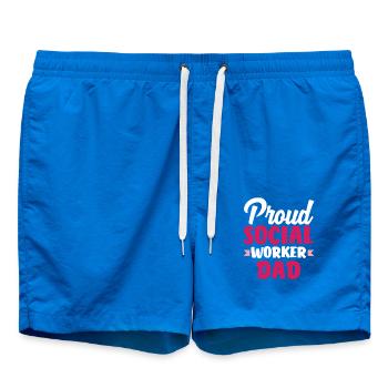 Proud social worker dad - Swim Trunks - cobalt blue - Front