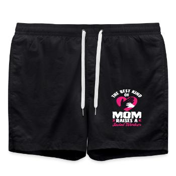 Le meilleur type de maman élève un - Short de bain - noir - Devant - AI Model Male 185 light (185cm)