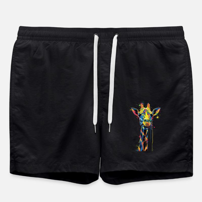 Giraffe - Badeshorts - Schwarz