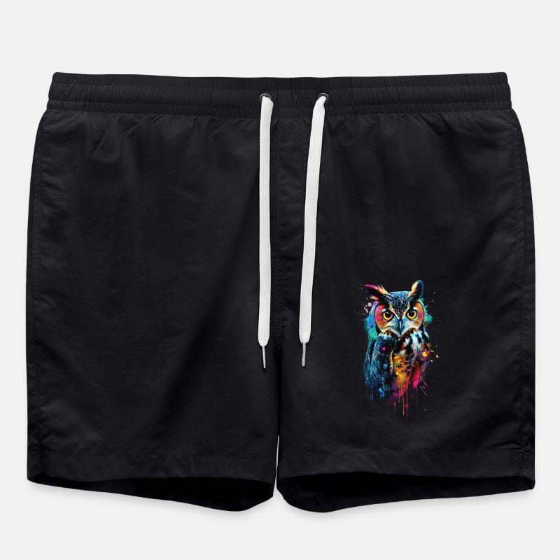 Owl - Swim Trunks - black