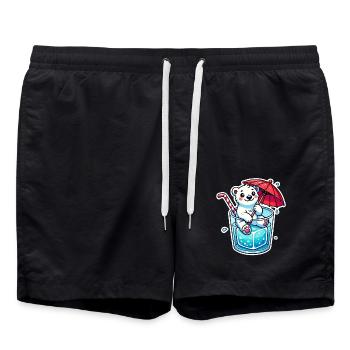 Polar Bear - Swim Trunks - black - Front - AI Model Male 185 light (185cm)