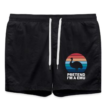 Emu Saying Australia Emus Funny Emu Gift - Swim Trunks - black - Front - AI Model Male 185 light (185cm)