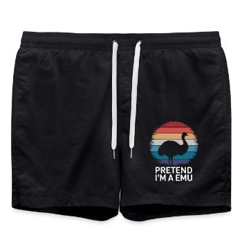 Emu Saying Australia Emus Funny Emu Gift - Swim Trunks - black - Front - AI Model Male 185 light (185cm)