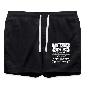 Bartender Does My Sarcasm Offend You - Swim Trunks - black - Front - AI Model Male 185 light (185cm)