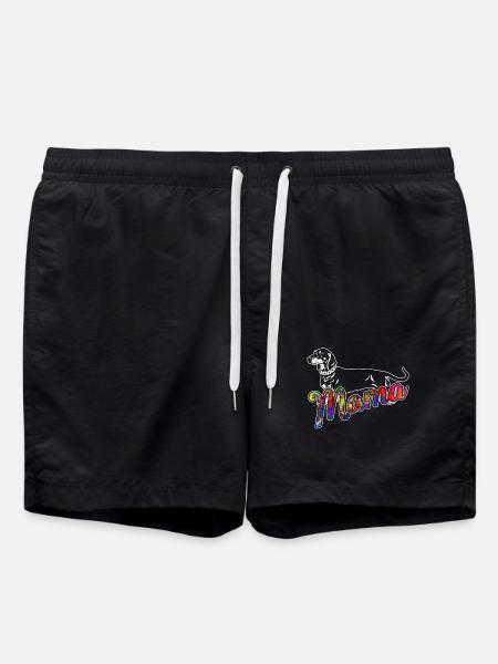 Dachshund Dachshund Mama - Swim Trunks - black