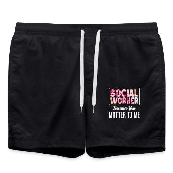 Sozialarbeiter Weil Du Mir Wichtig Bist - Badeshorts - Schwarz - Vorne - AI Model Male 185 light (185cm)