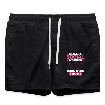 Instant Sozialarbeiter Einfach Vertrauen - Badeshorts - Schwarz - Vorne - AI Model Male 185 light (185cm)