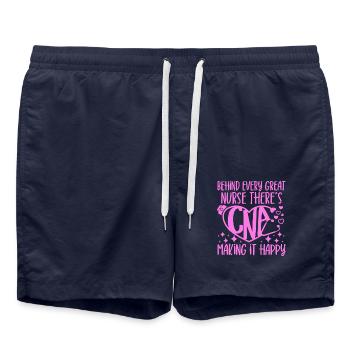 CNA Nursing Quotes Funny Nurse Lovers Cute CNA - Badeshorts - French Navy - Vorne - AI Model Male 185 light (185cm)