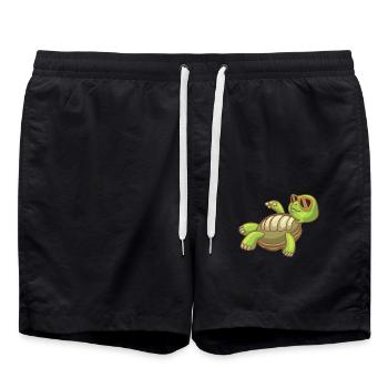 Meeresschildkröte Ozean Strand Entspannende Schildkröte - Badeshorts - Schwarz - Vorne - AI Model Male 185 light (185cm)