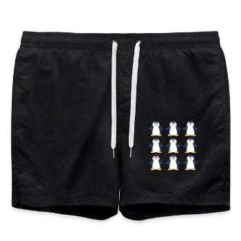 Nine Penguins Arctic Seabird Penguin - Swim Trunks - black - Front - AI Model Male 185 light (185cm)