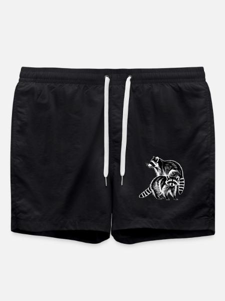 Waschbär - Badeshorts - Schwarz