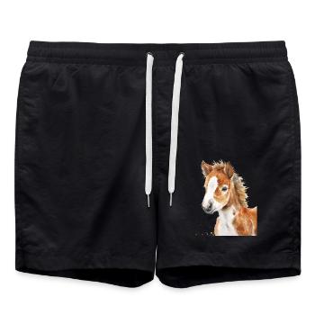Pferd - Badeshorts - Schwarz - Vorne - AI Model Male 185 light (185cm)