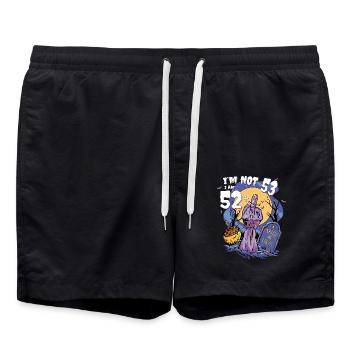 Zombie Themed 53rd Birthday - 52 + Finger for - Swim Trunks - black - Front - AI Model Male 185 light (185cm)