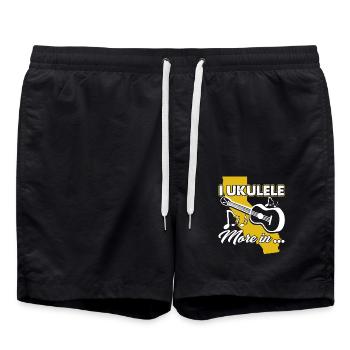 I Love Ukulele More In - Swim Trunks - black - Front - AI Model Male 185 light (185cm)