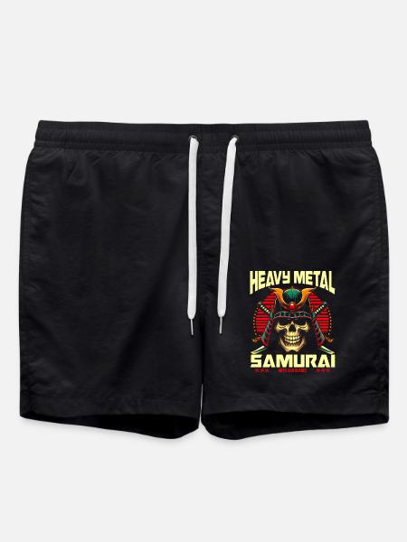Heavy Metal Samurai Voldsom kriger af stål - Badeshorts - sort