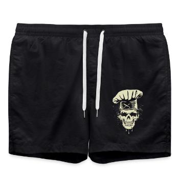 Kochen Skelett Schädel Koch Essen Koch - Badeshorts - Schwarz - Vorne - AI Model Male 185 light (185cm)