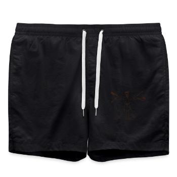 Kochen Vitruvianischer Mann Koch Essen Koch - Badeshorts - Schwarz - Vorne - AI Model Male 185 light (185cm)