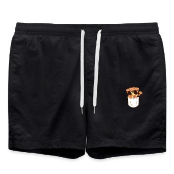 Pizzeria Sunglass Pizza In Pocket Pizza - Swim Trunks - black - Front - AI Model Male 185 light (185cm)