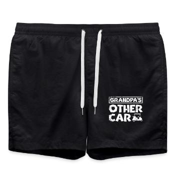 Fathers day Golfing golf cart Grandpas other car - Swim Trunks - black - Front - AI Model Male 185 light (185cm)
