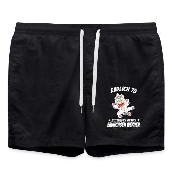 75 Anniversaire Paroles positives pour 75 Anniversaire - Short de bain - noir - Devant - AI Model Male 185 light (185cm)