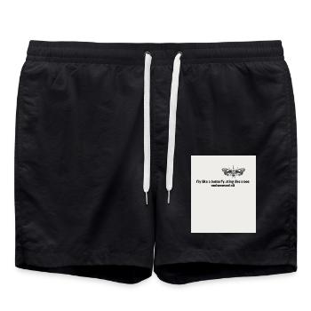 Voler comme un papillon Dard Comme Une Abeille Mohammad Ali - Short de bain - noir - Devant - AI Model Male 185 light (185cm)
