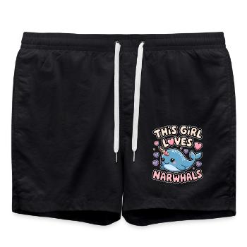 Narwhal Saying Narwhals Funny Narwhal Gift - Swim Trunks - black - Front - AI Model Male 185 light (185cm)