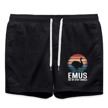 Emu Saying Australia Emus Funny Emu Gift - Swim Trunks - black - Front - AI Model Male 185 light (185cm)