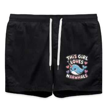 Narwhal Saying Narwhals Funny Narwhal Gift - Swim Trunks - black - Front - AI Model Male 185 light (185cm)