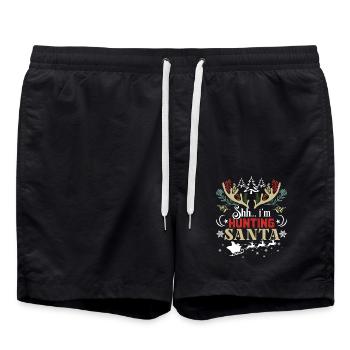 Christmas I'm Hunting Santa - Swim Trunks - black - Front - AI Model Male 185 light (185cm)