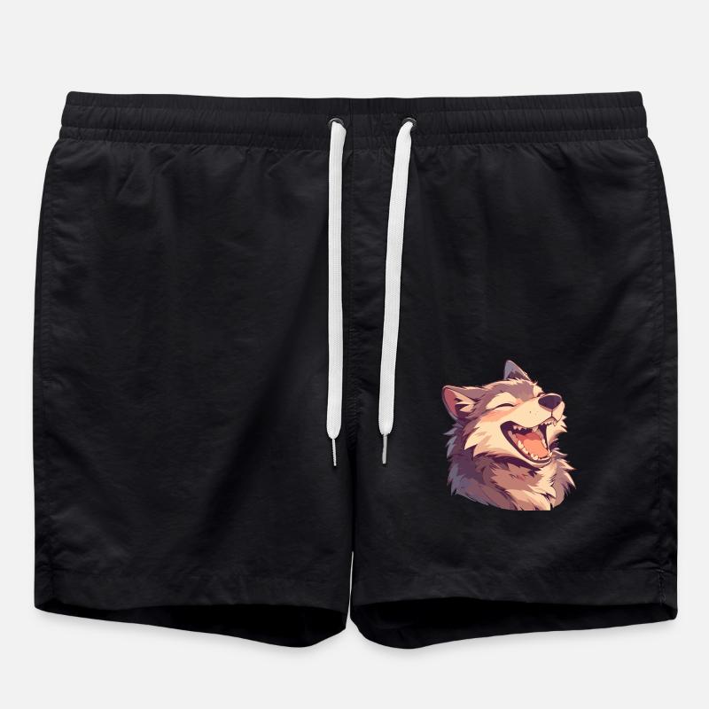Wolves Wolf - Swim Trunks - black