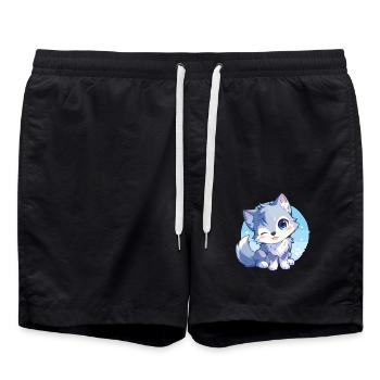 Wölfe Wolf - Badeshorts - Schwarz - Vorne - AI Model Male 185 light (185cm)