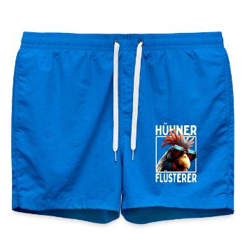 Chickens Whisperer Rooster Chicken Daddy Farmer Chicken - Swim Trunks - cobalt blue - Front