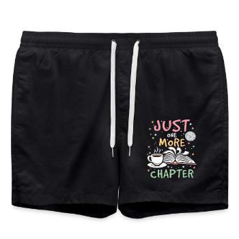 Book Nerd One Chapter Reading - Swim Trunks - black - Front - AI Model Male 185 light (185cm)