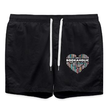 I A Bookaholic Librarian Reading - Swim Trunks - black - Front - AI Model Male 185 light (185cm)