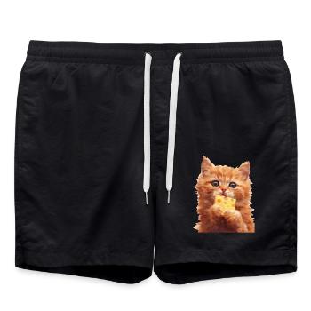 Katze - Badeshorts - Schwarz - Vorne - AI Model Male 185 light (185cm)