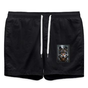 Wölfe Wolf - Badeshorts - Schwarz - Vorne - AI Model Male 185 light (185cm)