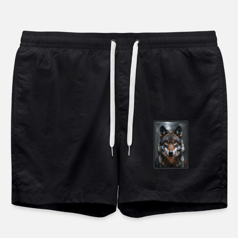 Wolves Wolf - Swim Trunks - black
