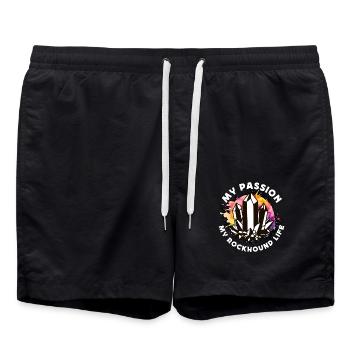 Rockhounding Ma passion Ma paléontologie Rockhound - Short de bain - noir - Devant - AI Model Male 185 light (185cm)