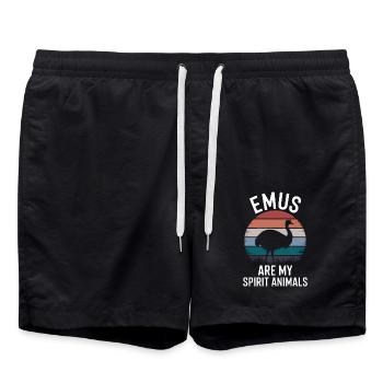 Emu Saying Australia Emus Funny Emu Gift - Swim Trunks - black - Front - AI Model Male 185 light (185cm)